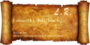 Lehoczki Róbert névjegykártya
